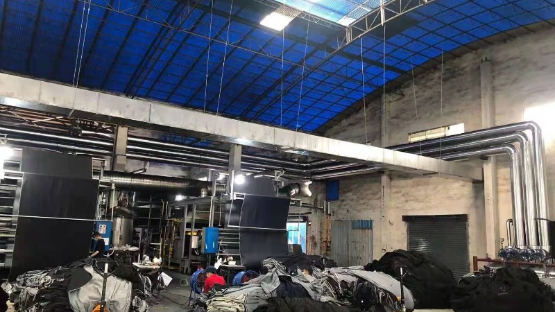 紡織服裝廠環?？照{通風降溫工程案例。